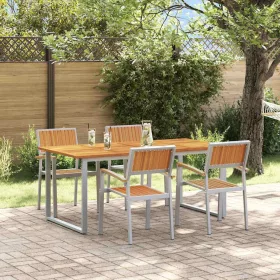 Kert étkező szett 5 pcs Szürke és barna 180 x 90 x 75 cm