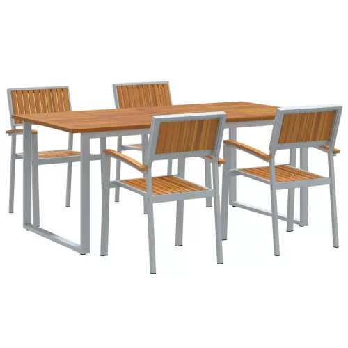 Kert étkező szett 5 pcs Szürke és barna 180 x 90 x 75 cm
