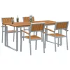 Kert étkező szett 5 pcs Szürke és barna 180 x 90 x 75 cm