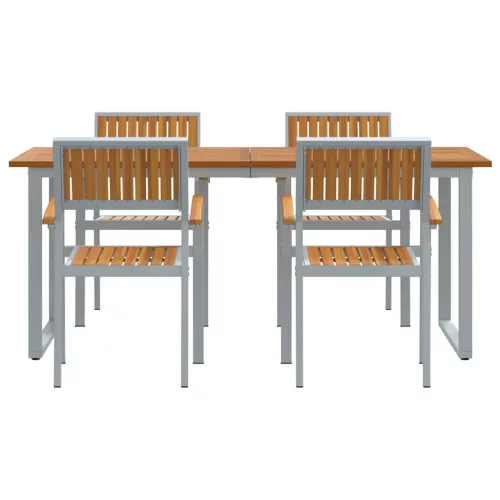 Kert étkező szett 5 pcs Szürke és barna 180 x 90 x 75 cm