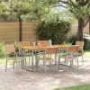 Kert étkező szett 7 pcs Szürke és barna 180 x 90 x 75 cm