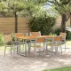 Kert étkező szett 7 pcs Szürke és barna 180 x 90 x 75 cm