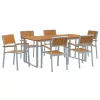 Kert étkező szett 7 pcs Szürke és barna 180 x 90 x 75 cm