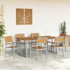 Kert étkező szett 7 pcs Szürke és barna 180 x 90 x 75 cm