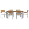Kert étkező szett 7 pcs Szürke és barna 180 x 90 x 75 cm