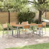 Kert étkező szett 7 pcs Szürke és barna 200 x 90 x 75 cm