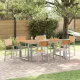 Kert étkező szett 7 pcs Szürke és barna 200 x 90 x 75 cm