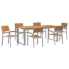 Kert étkező szett 7 pcs Szürke és barna 200 x 90 x 75 cm