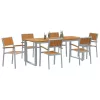 Kert étkező szett 7 pcs Szürke és barna 200 x 90 x 75 cm