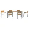 Kert étkező szett 7 pcs Szürke és barna 200 x 90 x 75 cm