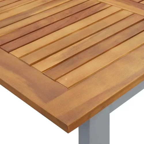 Kert étkező szett 7 pcs Szürke és barna 200 x 90 x 75 cm