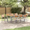 Kert étkező szett 9 pcs Szürke és barna 200 x 90 x 75 cm
