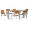 Kert étkező szett 7 pcs Szürke és barna 140 x 80 x 75 cm
