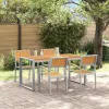 Kert étkező szett 5 pcs Szürke és barna 160 x 80 x 75 cm