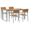 Kert étkező szett 5 pcs Szürke és barna 160 x 80 x 75 cm