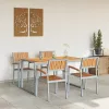 Kert étkező szett 5 pcs Szürke és barna 160 x 80 x 75 cm