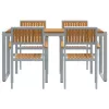 Kert étkező szett 5 pcs Szürke és barna 160 x 80 x 75 cm