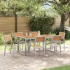 Kert étkező szett 7 pcs Szürke és barna 160 x 80 x 75 cm