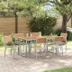 Kert étkező szett 7 pcs Szürke és barna 160 x 80 x 75 cm