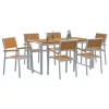 Kert étkező szett 7 pcs Szürke és barna 160 x 80 x 75 cm