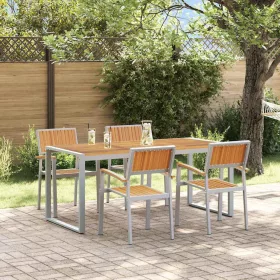 Kert étkező szett 5 pcs Szürke és barna 180 x 90 x 75 cm