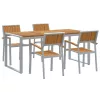 Kert étkező szett 5 pcs Szürke és barna 180 x 90 x 75 cm