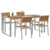 Kert étkező szett 5 pcs Szürke és barna 180 x 90 x 75 cm