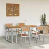Kert étkező szett 5 pcs Szürke és barna 180 x 90 x 75 cm