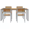 Kert étkező szett 5 pcs Szürke és barna 180 x 90 x 75 cm