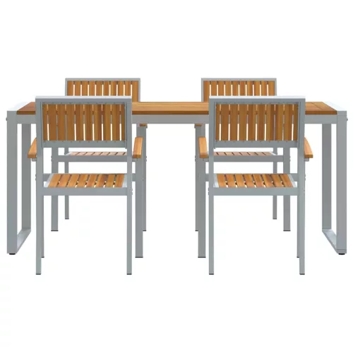 Kert étkező szett 5 pcs Szürke és barna 180 x 90 x 75 cm