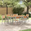 Kert étkező szett 7 pcs Szürke és barna 180 x 90 x 75 cm