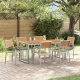 Kert étkező szett 7 pcs Szürke és barna 180 x 90 x 75 cm
