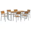 Kert étkező szett 7 pcs Szürke és barna 180 x 90 x 75 cm