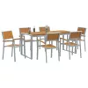 Kert étkező szett 7 pcs Szürke és barna 180 x 90 x 75 cm