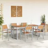 Kert étkező szett 7 pcs Szürke és barna 180 x 90 x 75 cm