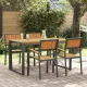 Kert étkező szett 5 pcs Fekete és barna 140 x 80 x 75 cm