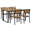 Kert étkező szett 5 pcs Fekete és barna 140 x 80 x 75 cm