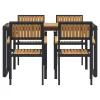 Kert étkező szett 5 pcs Fekete és barna 140 x 80 x 75 cm