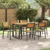 Kert étkező szett 7 pcs Fekete és barna 140 x 80 x 75 cm