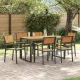 Kert étkező szett 7 pcs Fekete és barna 140 x 80 x 75 cm