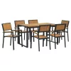 Kert étkező szett 7 pcs Fekete és barna 140 x 80 x 75 cm