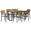 Kert étkező szett 7 pcs Fekete és barna 140 x 80 x 75 cm