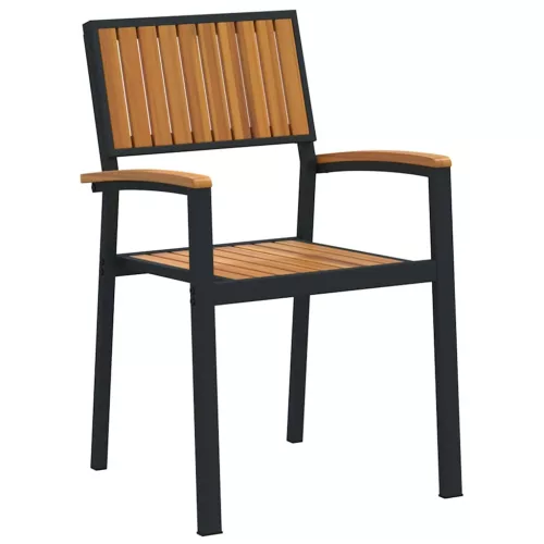 Kert étkező szett 7 pcs Fekete és barna 140 x 80 x 75 cm