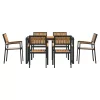 Kert étkező szett 7 pcs Fekete és barna 140 x 80 x 75 cm