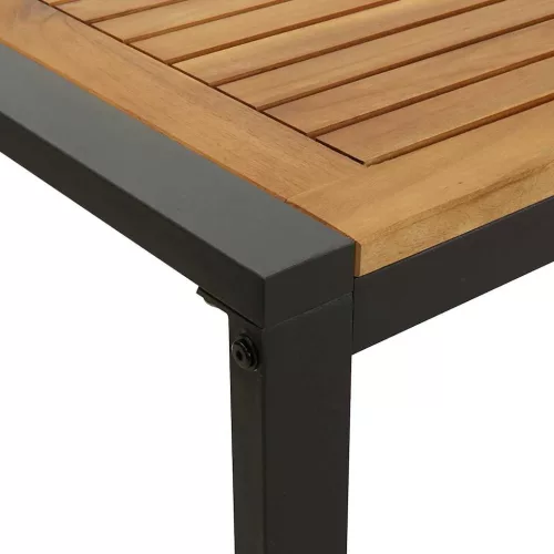 Kert étkező szett 7 pcs Fekete és barna 140 x 80 x 75 cm