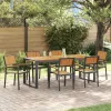 Kert étkező szett 7 pcs Fekete és barna 200 x 90 x 75 cm