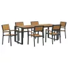 Kert étkező szett 7 pcs Fekete és barna 200 x 90 x 75 cm