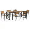 Kert étkező szett 7 pcs Fekete és barna 200 x 90 x 75 cm