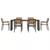 Kert étkező szett 7 pcs Fekete és barna 200 x 90 x 75 cm