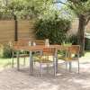Kert étkező szett 5 pcs Szürke és barna 150 x 90 x 75 cm
